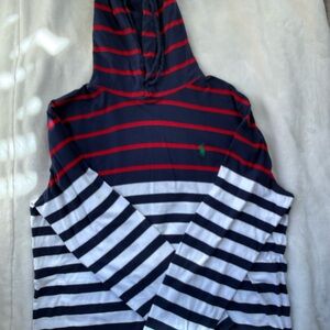 Polo by Ralph Lauren Navy and Red Striped Hoodie